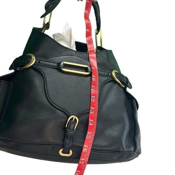 Jimmy Choo. Black leather with gold trim.  Excellent condition - Picture 13 of 16